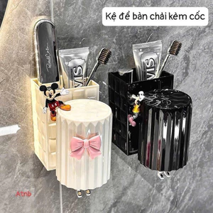 🔥 HOT TREND 2026 – GIÁ ĐỰNG BÀN CHẢI DÁN TƯỜNG SIÊU XINH 🔥( tặng kèm phụ kiện nơ)