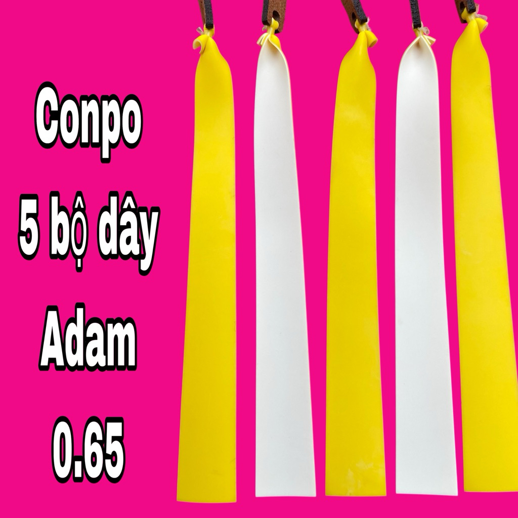 5 bộ dây adam Vàng trắng 15cm da nâu chữ tàu