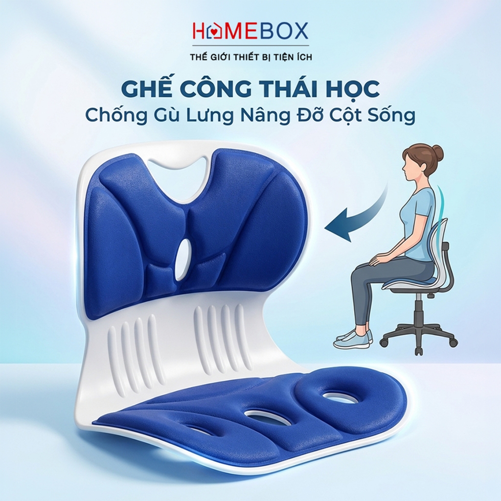 Ghế Công Thái Học Điều Chỉnh Tư Thế Hỗ Trợ Cột Sống Ghế Chống Gù Giảm Mỏi Lưng Bảo Vệ Cột Sống