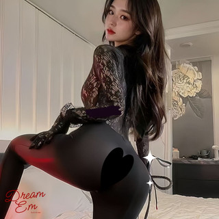 [Dream Em] Jumsuit Liền Quần Phối Ren Xuyên Thấu Xẻ Ngực Có Dây Kéo Ở Sau Lưng Và Đáy Quần