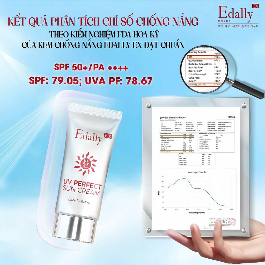 KEM CHỐNG NẮNG NGỪA NÁM HOÀN HẢO EDALLY EX UV PERFECT SUN CREAM SPF50+/PA++++ 60ml ngừa nám, bảo vệ da