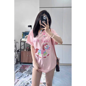 Áo Thun Tay Lỡ Nam Nữ Dáng Rộng In Ngựa Have Fun Giả Thêu Sấc Nét Chất Cotton Co Dãn 4 Chiều