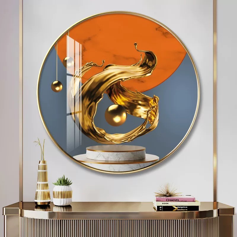 Tranh Tráng Gương Pha Lê Tròn Hiện Đại, Decor Treo Tường Trang Trí Phòng, Quà Tặng - Top Decor