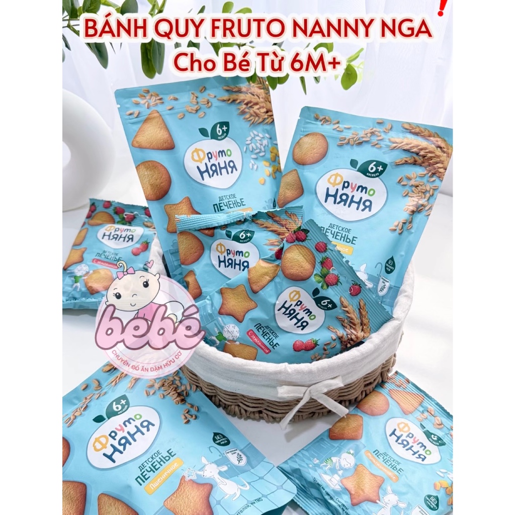 Bánh ăn dặm Fruto Nga cho bé từ 6 tháng 120g, vị ngũ cốc và yến mạch cực ngon