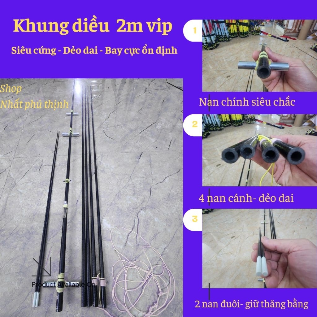 💥 Khung diều  2m đuôi cá. NAN CÁI BUỘC NAN TÍM 💥