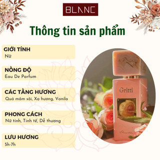Nước Hoa Chiết Gritti Tutu BLANC PERFUME, Dầu Thơm Nữ Tính, Thanh Lịch, Tinh Tế
