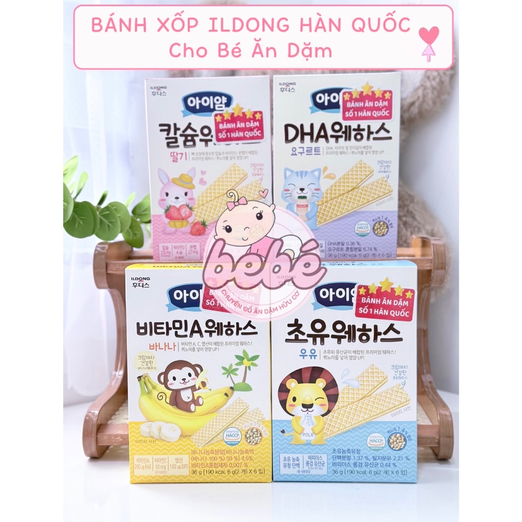 Bánh ăn dặm ILDONG AYIYUM Hàn Quốc cho bé. Bánh xốp, bánh cuộn phô mai, bánh gạo ILDONG
