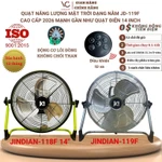 Quạt năng lượng mặt trời,quạt tích điện dạng nằm VINCENT LED,12 chế độ gió,3 cánh kim loại, hiển thị % pin, sạc USB 5V — ảnh 1