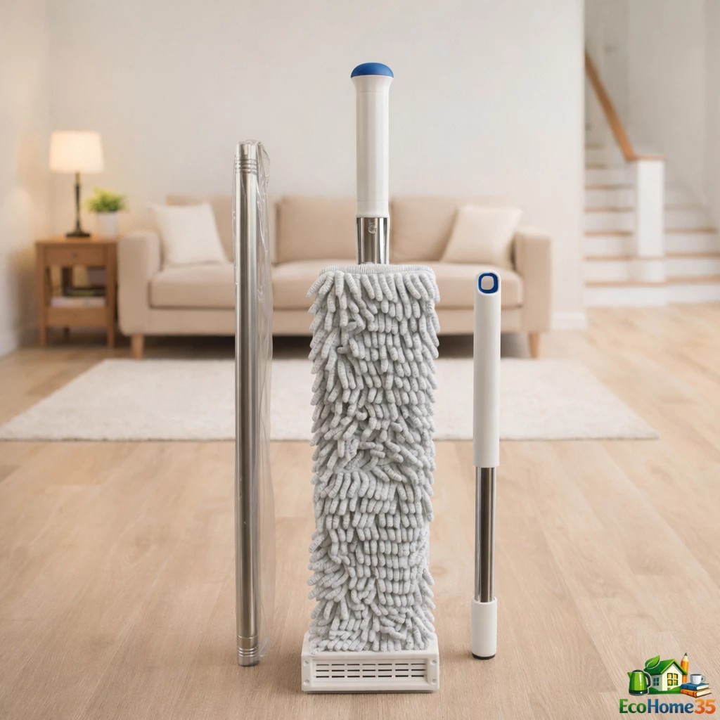 Cây Lau Nhà Tự Vắt 45cm xoay 360 - Cây Lau Kết Hợp Khe Chứa nước lau sàn Tiện Lợi  Bông Lau San Hô Sợi Microfiber 2026
