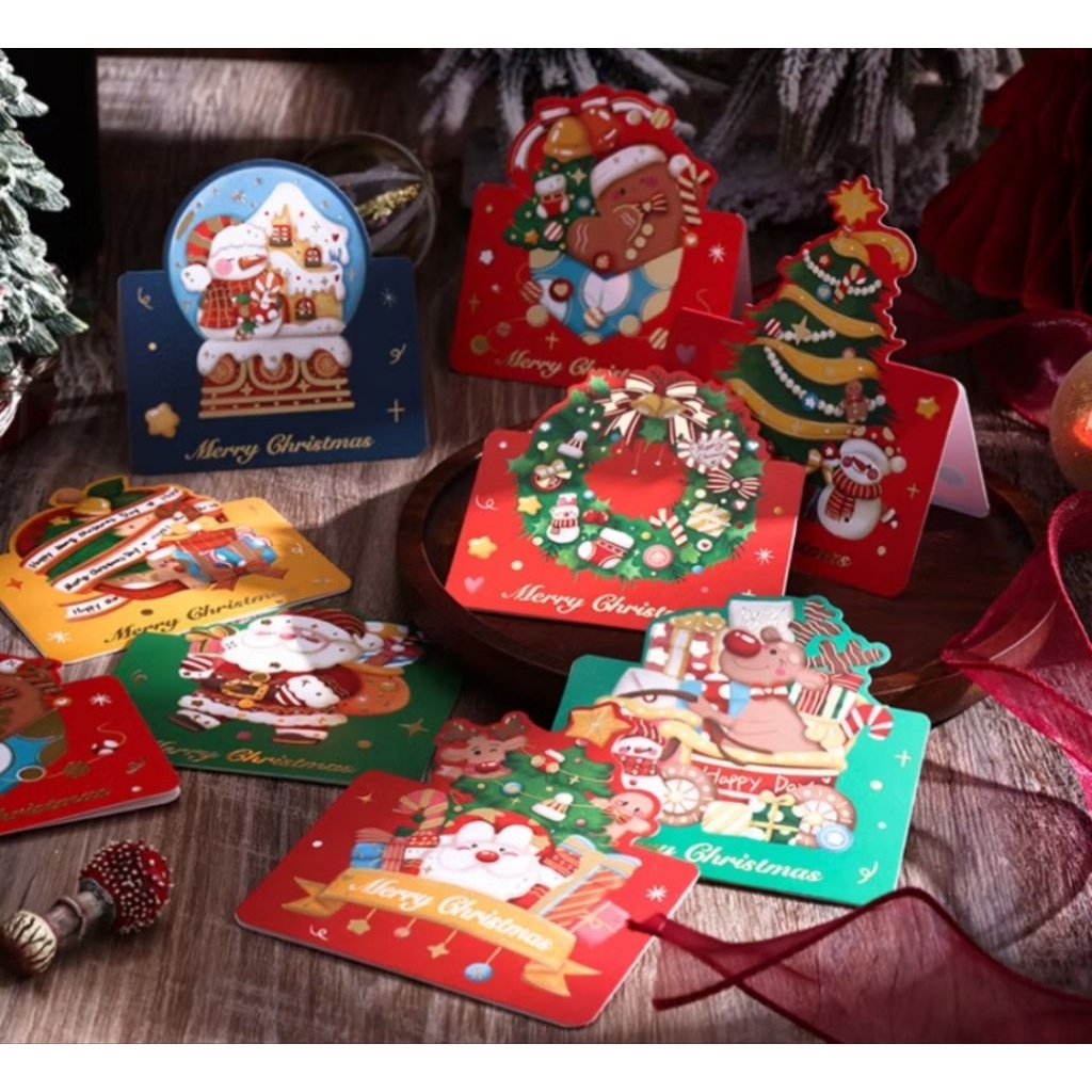 Combo 5 Thiệp Chúc Mừng , Thiệp Noel , Thiệp sinh nhật Nhiều Mẫu Đáng Yêu