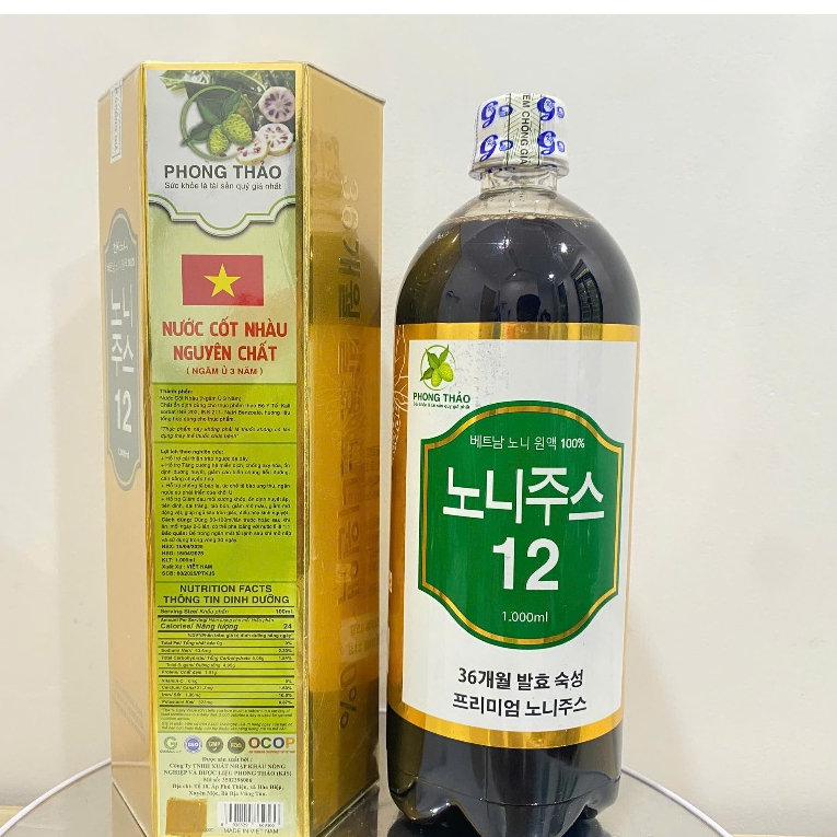 Nước cốt nhàu nguyên chất xuất khẩu Hàn Quốc-Phong Thảo, chai 1 lít