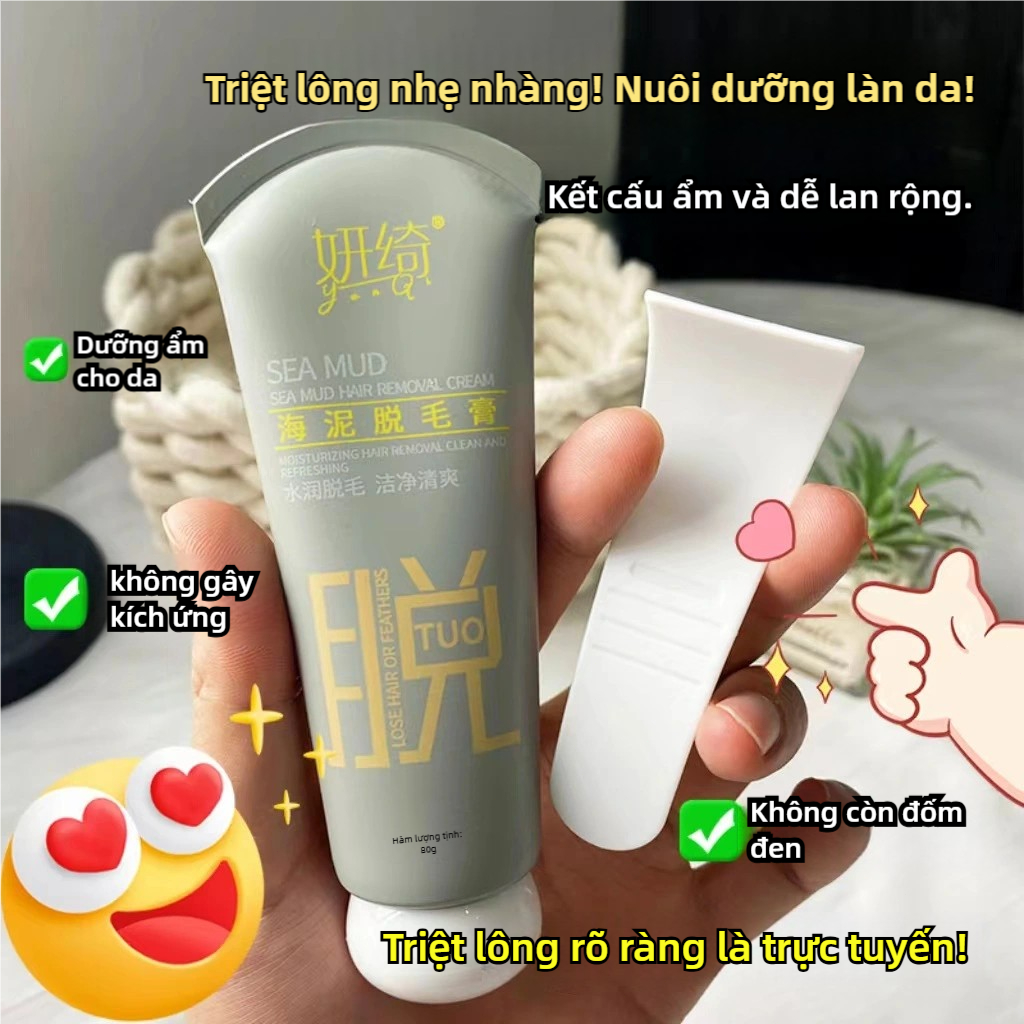 【BÁN CHẠY】Kem Tẩy Lông Sea Mud 80g Tẩy Lông Nhanh Dưỡng Ẩm Da Mịn Dịu Nhẹ