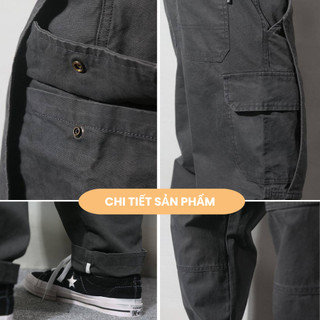 Quần Cargo Pant kaki túi hộp nam nữ ống rộng, quần kaki ống suông phong cách Hàn Quốc K07
