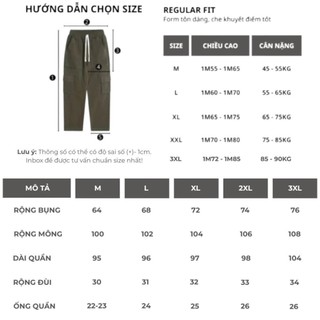 Quần Cargo Pant kaki túi hộp nam nữ ống rộng, quần kaki ống suông phong cách Hàn Quốc K07
