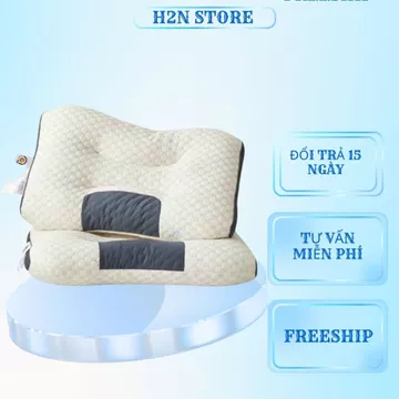 Gối Công Thái Học Giúp Chống Đau Mỏi Cổ Vai Gáy - Gối Ngủ Nâng Đỡ Cổ Chất Liệu Thoáng Khí Mềm Mại
