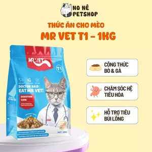 Hạt cho mèo MRVET T1 gói 1KG 3 Loại Topping Thức ăn cho mèo 30% Protein