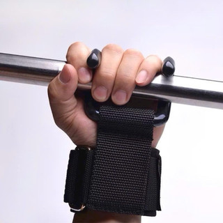 Com Bo 2 Dây Quấn Cổ Tay Có Móc Nâng Tạ Hỗ Trợ Tập Xà Đơn Xà Kép Chất Liệu Nylon SBR Móc Thép Chống Gỉ Free Size Màu Đen