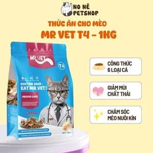 Hạt cho mèo MR.VET T4 Gói 1KG Công thức Đặc Biệt Phối Hợp 6 loại cá Cá ngừ, Cá hồi, Cá Bonito, Cá cơm, Cá tuyết