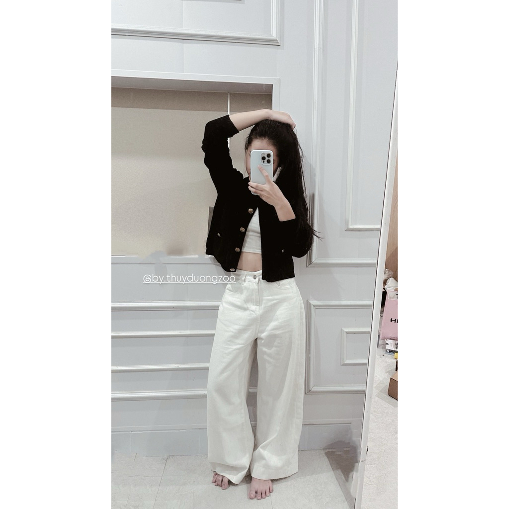 THUYDUONGZOO - QUẦN JEANS TRẮNG DÁNG RỘNG TÔN DÁNG ( CÓ SẴN )