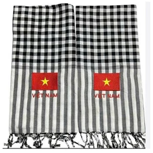 { Hoả Tốc HN}Khăn rằn Nam Bộ thêu logo cờ Tổ Quốc khổ 60*170cm,Khăn Rằn Nam Bộ Truyền Thống Dài Rộng Đi Phượt, Du Lịch