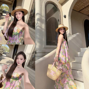 Váy quây hoa liền dáng dài V49 SM