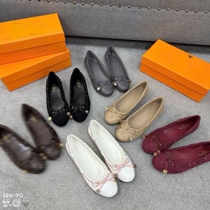 Giày bệt búp bê nơ xỏ dây viền