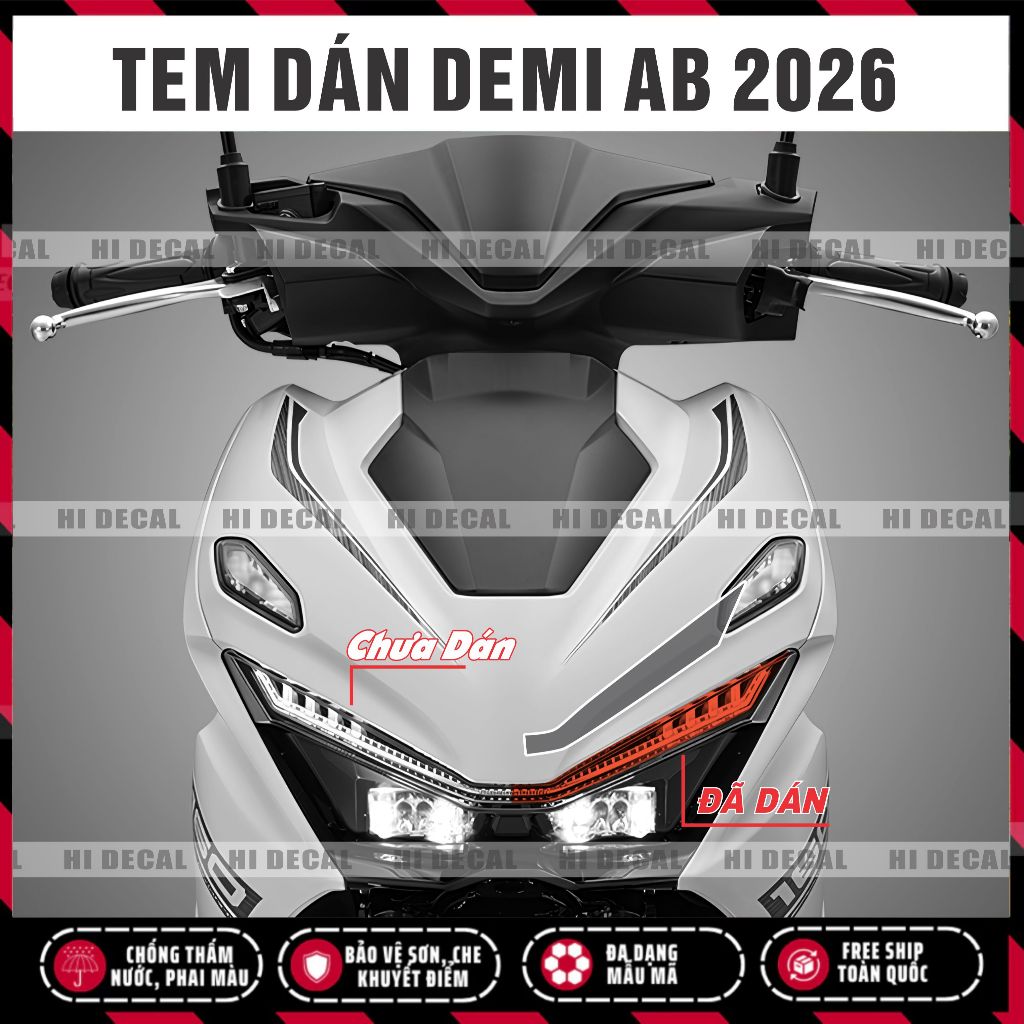 AB 2026 Decal Dán Đèn Demi AB 2026 | Tem Đổi Màu Đèn Air Blade 2026  Form Chuẩn, Dễ Dán Nổi Bật | Hiecal