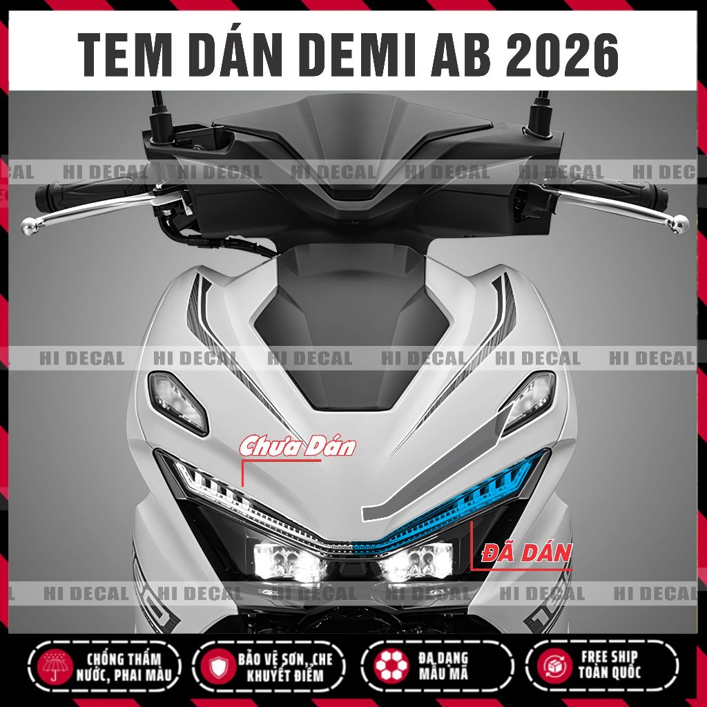 AB 2026 Decal Dán Đèn Demi AB 2026 | Tem Đổi Màu Đèn Air Blade 2026  Form Chuẩn, Dễ Dán Nổi Bật | Hiecal