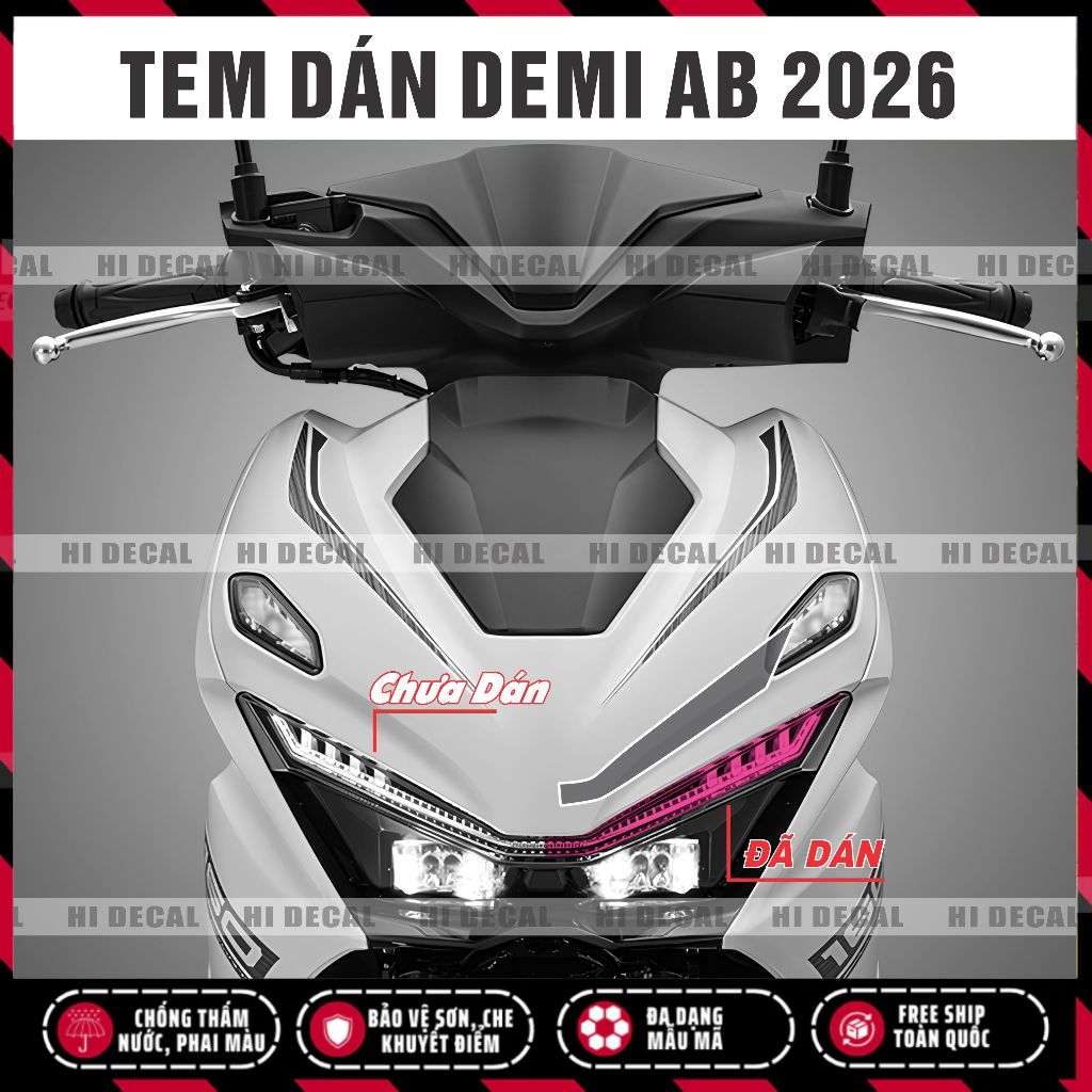 AB 2026 Decal Dán Đèn Demi AB 2026 | Tem Đổi Màu Đèn Air Blade 2026  Form Chuẩn, Dễ Dán Nổi Bật | Hiecal