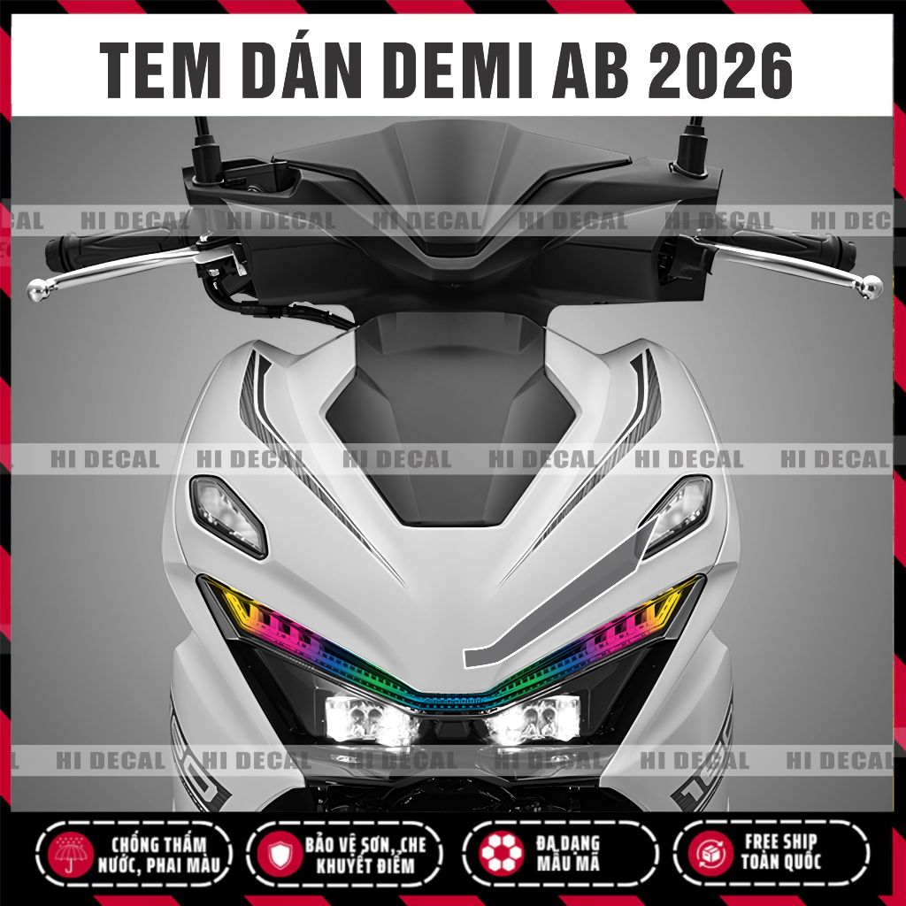 AB 2026 Decal Dán Đèn Demi AB 2026 | Tem Đổi Màu Đèn Air Blade 2026  Form Chuẩn, Dễ Dán Nổi Bật | Hiecal