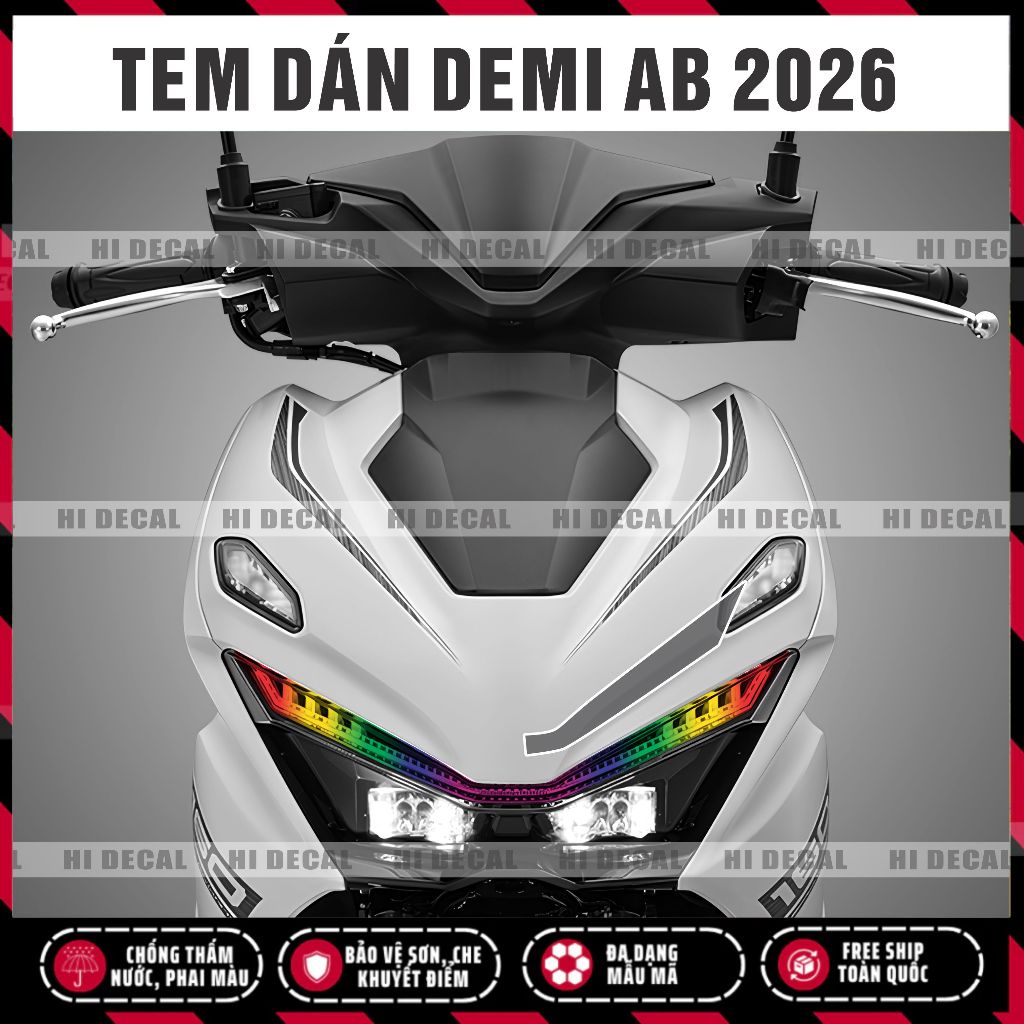 Air Blade 2026 Tem Dán Đèn Demi AB 2026 | Decal Đổi Màu Đèn Air Blade Chống Nước, Form Chuẩn, Dễ Dán