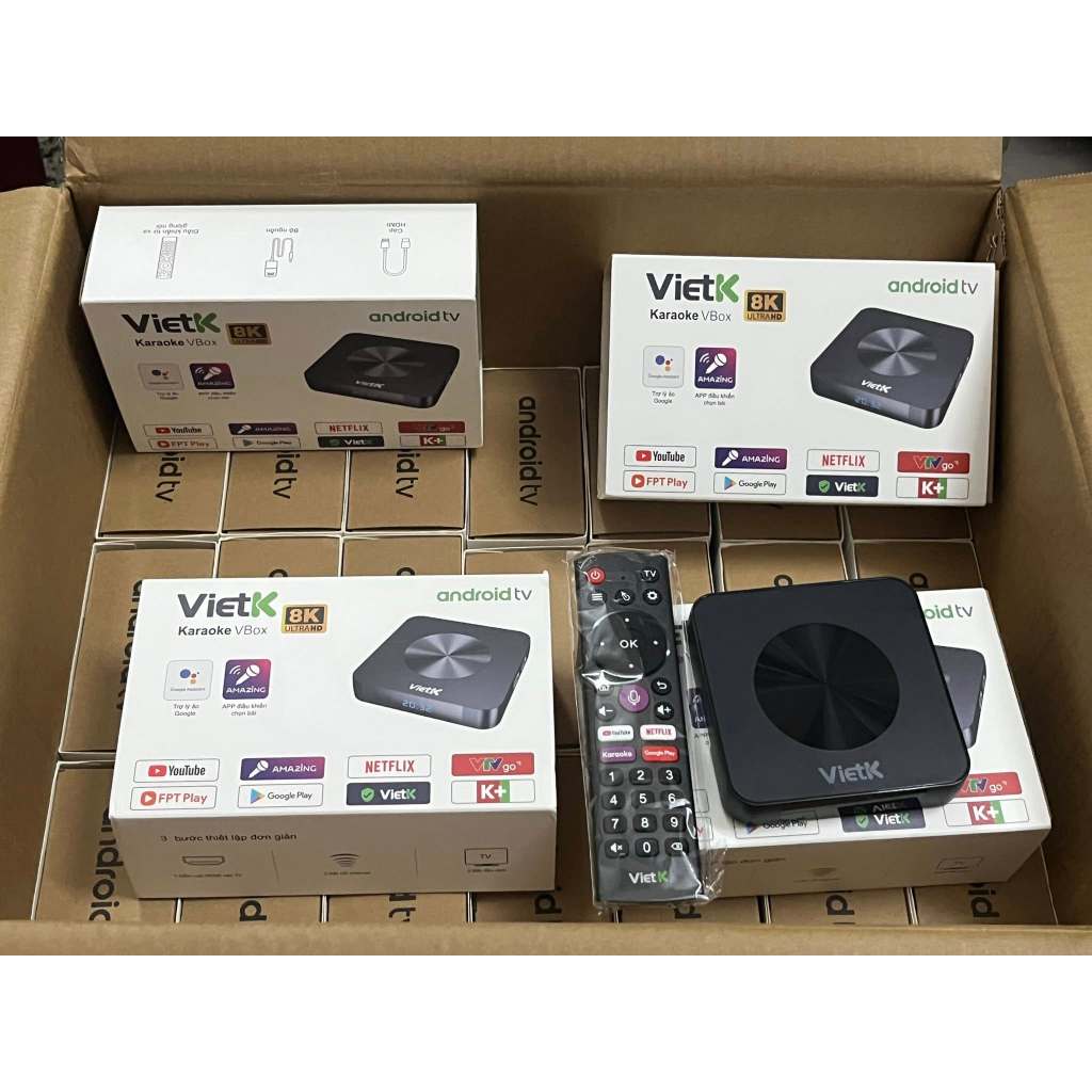 Karaoke VietK VBox 8K: Android 12, 4K Ultra HD, 2Gb RAM, 16Gb ROM - Hàng chính hãng 2026!