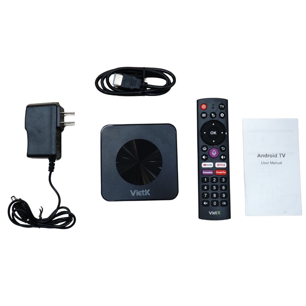 Đầu hát karaoke VietK VBox 8K, Android 12, GPU 8K, hỗ trợ 4K Ultra HD, RAM 2GB và ROM 16GB.