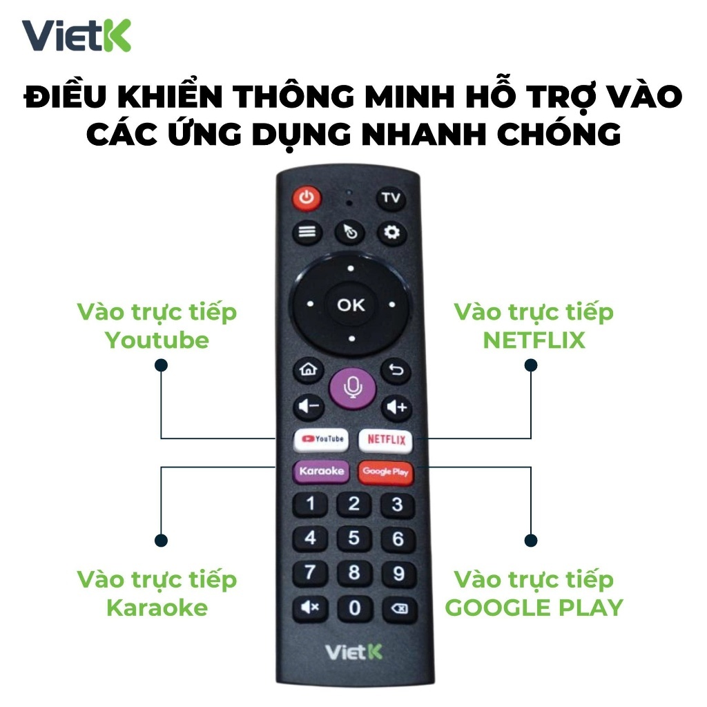 Đầu karaoke VietK VBox 8K - Android 12, hỗ trợ 4K Ultra HD, RAM 2Gb, ROM 16Gb, chính hãng 2026.