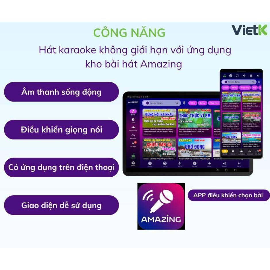 Android TVBox VietK VBox 8K, Android 12, GPU 8K hỗ trợ 4K Ultra HD, Ram 2Gb, Rom 16Gb, BH 12 tháng.