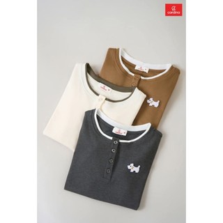 6ATC05 Áo Thun Nữ Cardina Cotton Zip Cổ Trụ Tay Ngắn, Áo Phông Nữ Co Giãn Mềm Mịn, Form Ôm Trẻ Trung 6ATC05