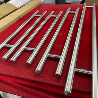 Tay Nắm Cửa Kính Mika Sọc Xanh - Bọt Thuỷ Tinh (Hàng Đẹp)