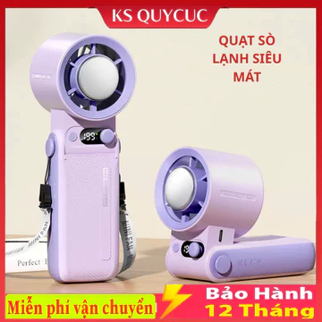 Quạt Sò Lạnh Cầm Tay Pin 6000mAh A228 Quạt Mini Cầm Tay Làm Mát Mạnh Mẽ 199 Cấp Độ Gió, Gấp Gọn, Tặng Dây Đeo