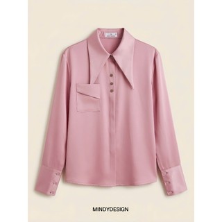 A171 - Áo Sơ Mi Lụa Nữ Dài Tay Cao Cấp MindyDesign - Áo Sơ Mi Công Sở Kiểu Dáng Thanh Lịch, Chất Lụa Ý Mềm Mịn Không Nhă