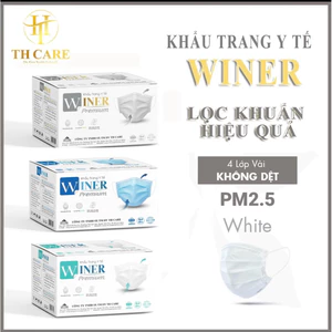 Hộp 50 cái khẩu trang y tế 4 lớp Winer lọc khuẩn không xù chống tia UV, mang đi tiện lợi