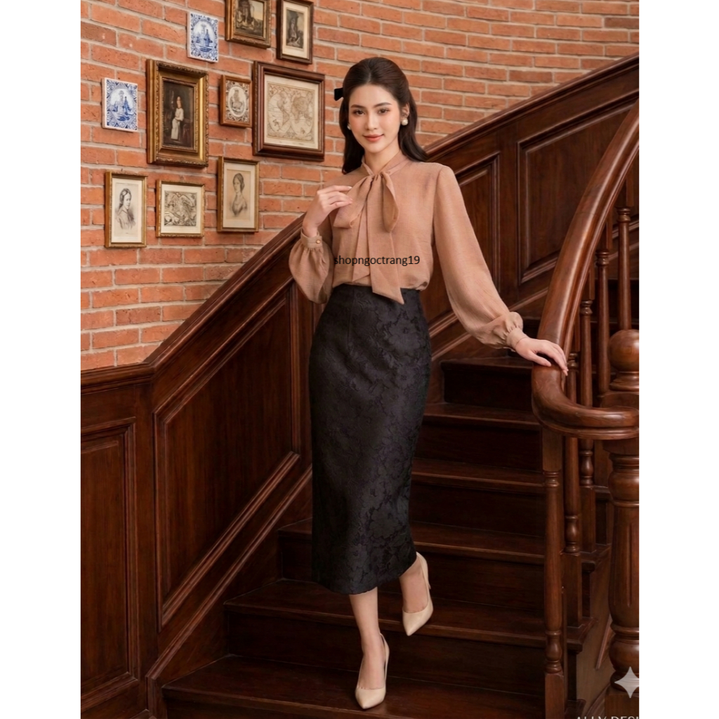 Chân Váy Bút Chì Công Sở Ren 2 Lớp Thời Trang Phong Cách SHOPNGOCTRANNG19 CV09