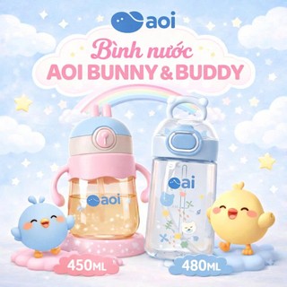 Bình nước trẻ em Aoi Buddy/ Aoi Bunny chất liệu nhựa Tritan cao cấp không chứa chất BPA