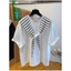Áo Phông Thuỷ Thủ Quàng Khăn Kẻ Sọc Nữ Tính Basic Chất Cotton Mềm Mát Siêu Co Dãn