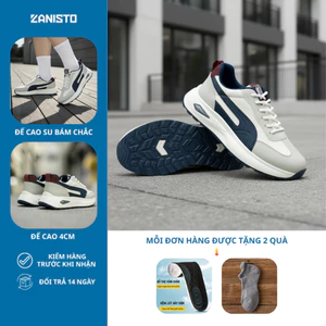 Giày Thể Thao Nam CS332 ZANISTO Đế Cao Su Non Tự Nhiên Êm Nhẹ Chất Da Cao Cấp Kết Hợp Lưới Flyknit Thoáng Khí