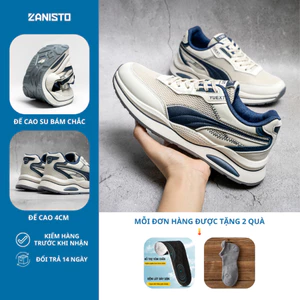 Giày Thể Thao Nam CS106 ZANISTO Đế Cao Su Non Êm Nhẹ Chất Da Cao Cấp Bền Bỉ Lưới Flyknit Thoáng Khí
