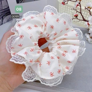 [Hàng thiết kế] Scrunchies cột tóc, dây buộc tóc vải voan hai lớp cao cấp ánh kim xinh xắn dành cho bạn nữ