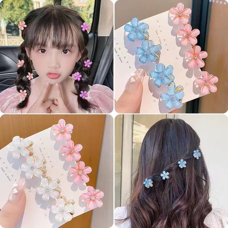 2 Kẹp Tóc Mini Hoa Đá 5 Cánh Xinh Xắn Đáng Yêu Phụ Kiện Tóc Empoli
