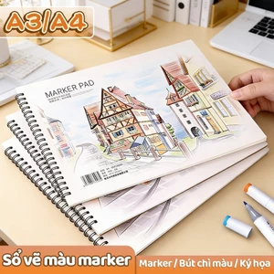 Cuốn sổ cọ vẽ A4/A5, giấy dày không thấm mực, vỏ cứng hai mặt, sổ vẽ mỹ thuật chất lượng cao