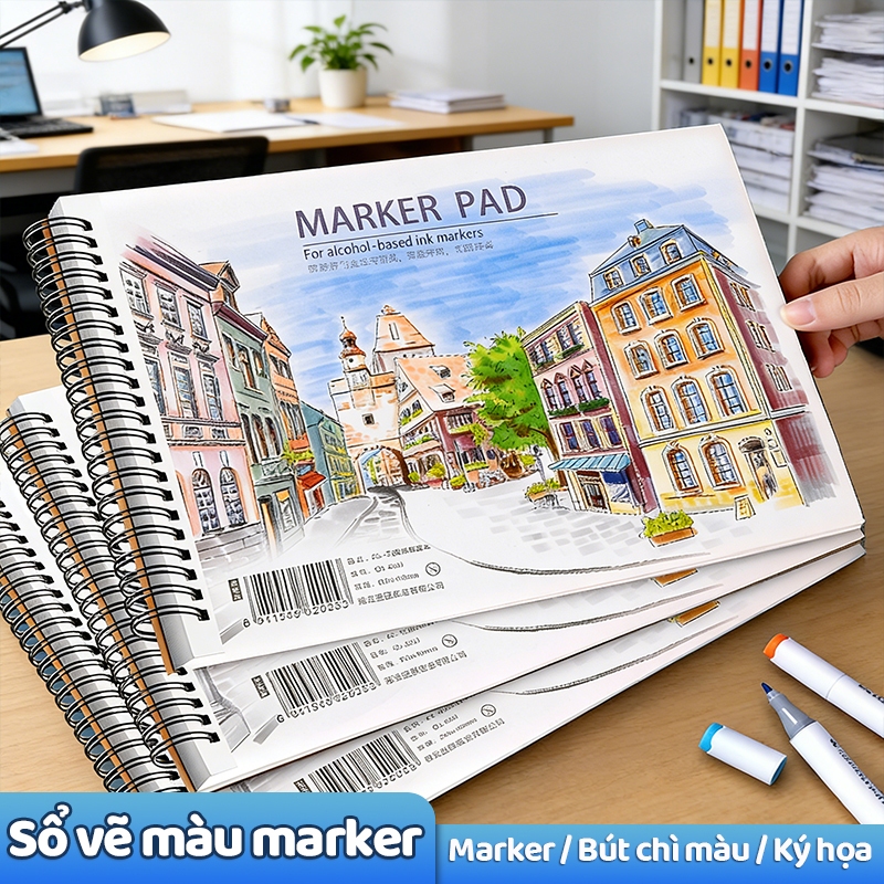 Cuốn vở vẽ Mark, giấy dày chất lượng cao,vỏ cứng hai mặt,dụng cụ vẽ mỹ thuật chuyên dụng cho hội họa