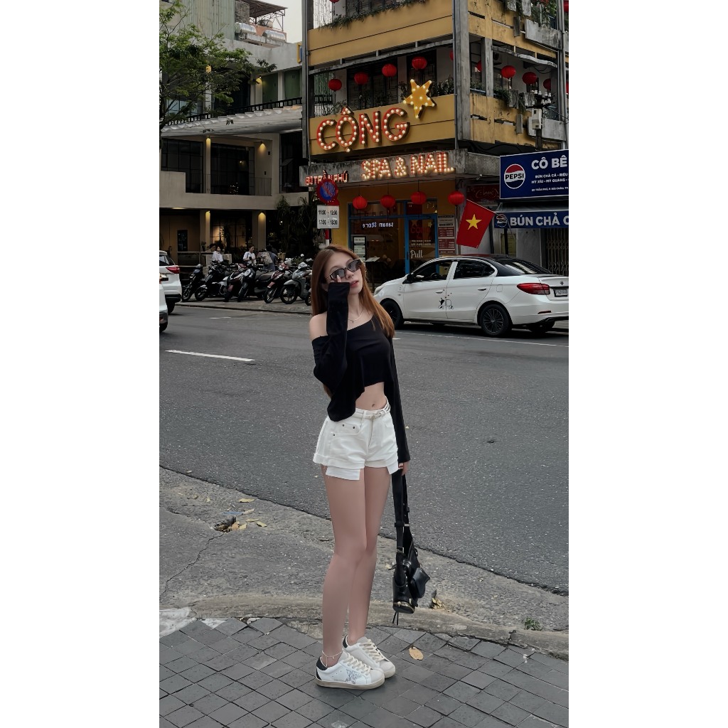 Deal Mở Bán TENDRE - Quần Short Nữ Lưng Cao Basic Hack Dáng Dễ Phối Đồ Chuẩn Street Style Cá Tính N02